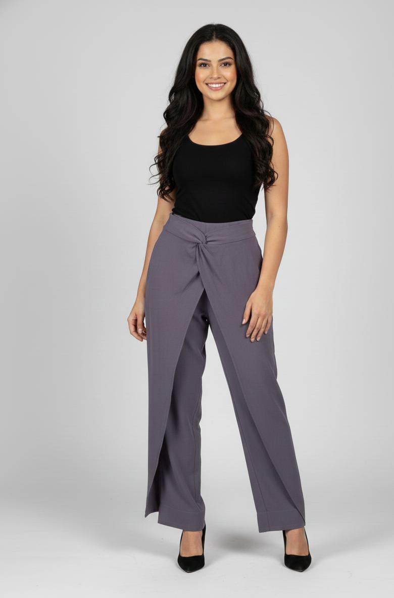 lavender Twist Overlap Trousers