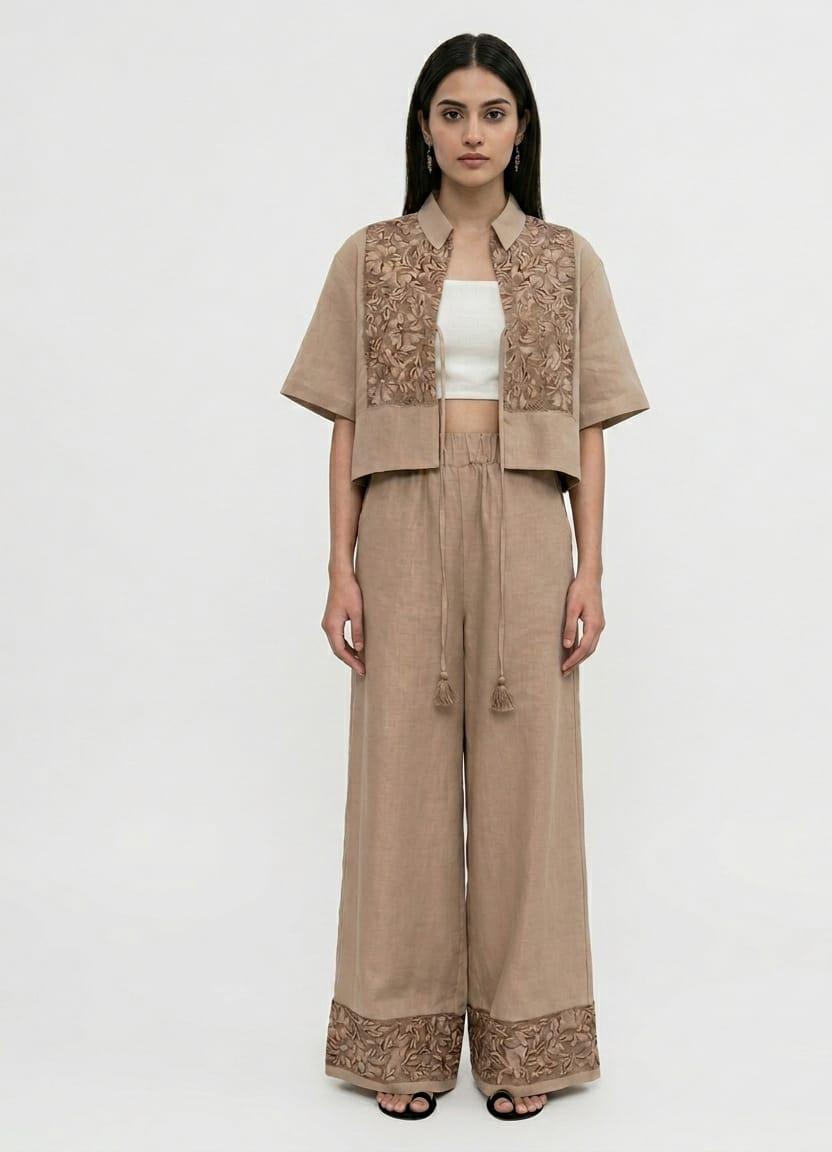 Beige desert bloom Co-ord Set